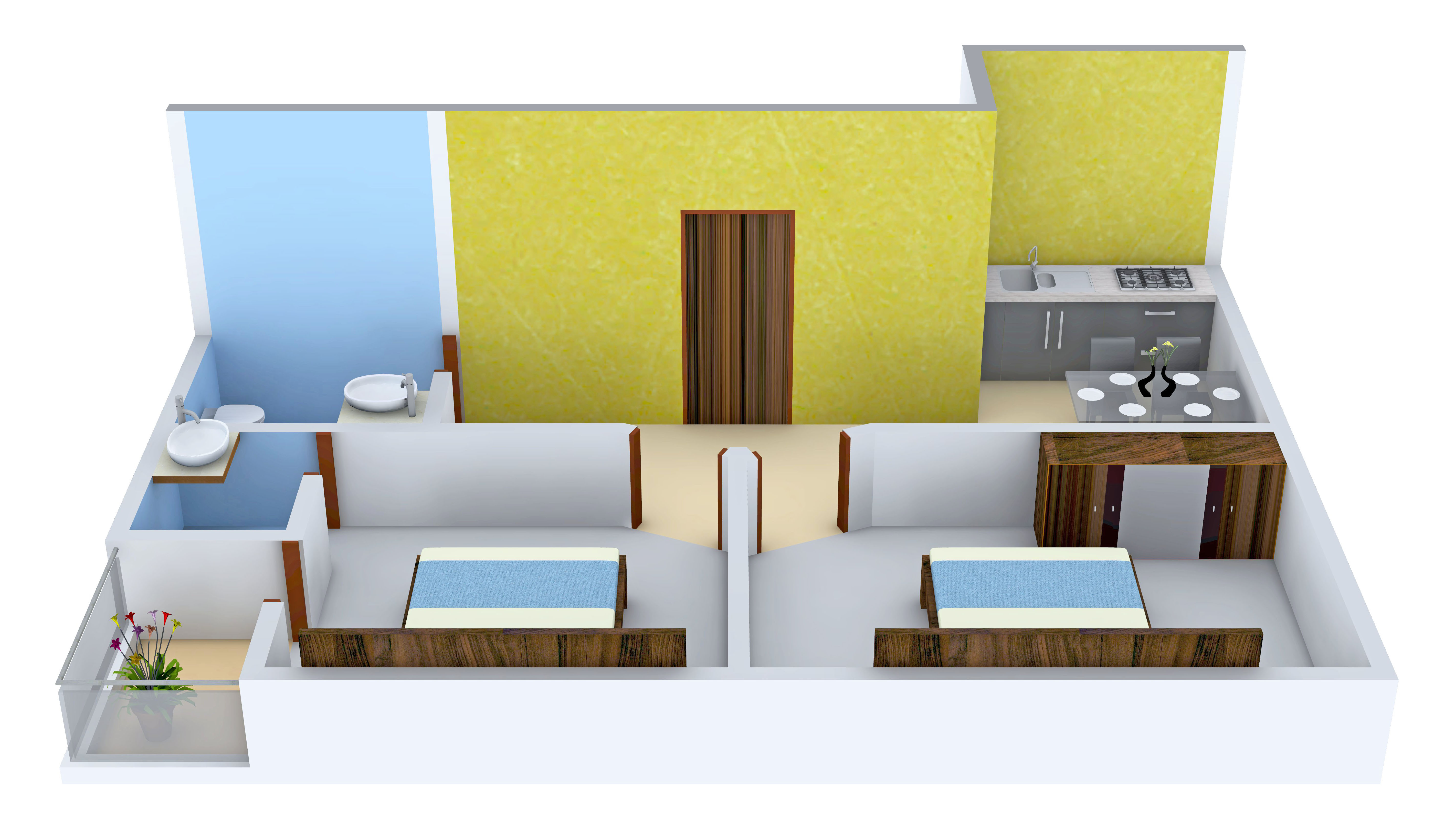 600 sq ft 2 BHK 2T Apartment for Sale in Concrete Construction Ganguly