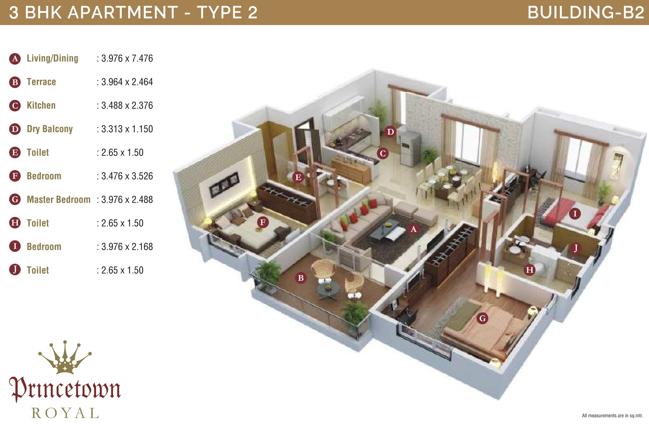 3DFloorPlan of Kumar Princetown Royal B2