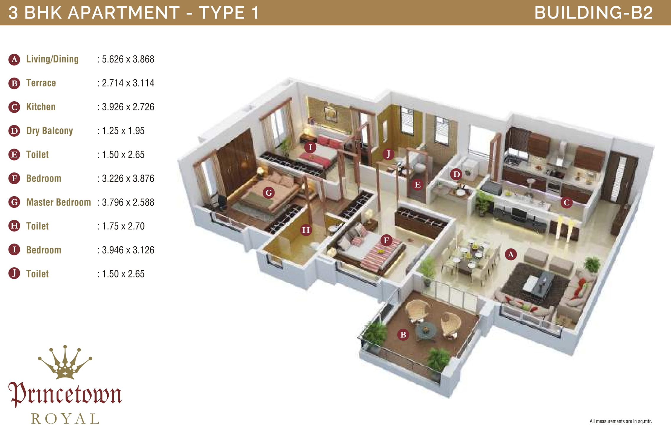 3DFloorPlan of Kumar Princetown Royal B2