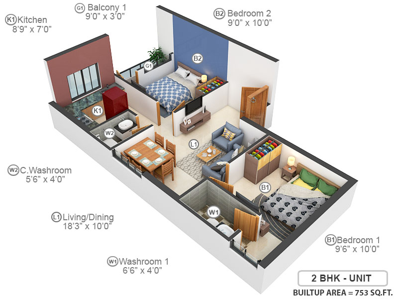 3DFloorPlan of DAC Raayar Kudil