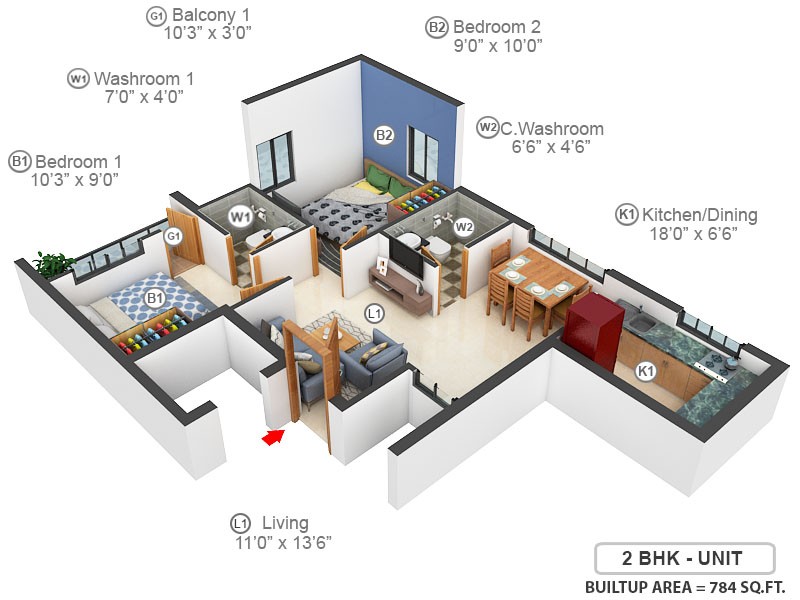 3DFloorPlan of DAC Raayar Kudil
