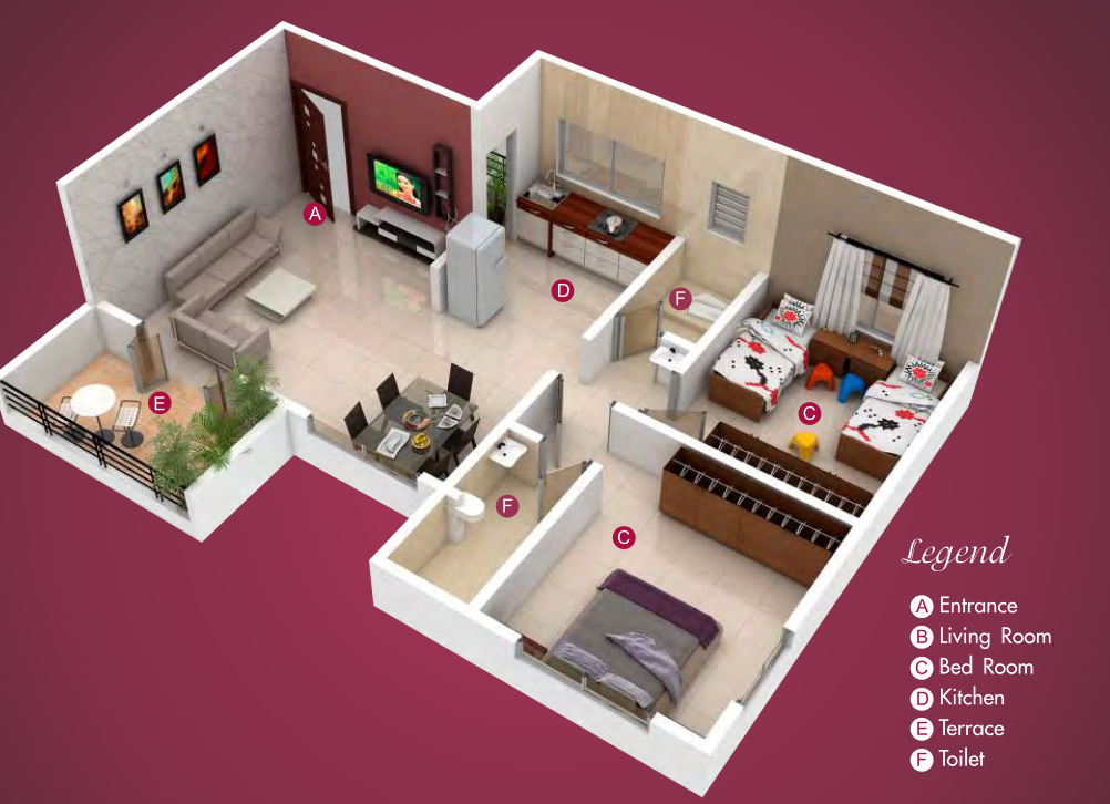 3DFloorPlan of Trimurti Elina Phase 2