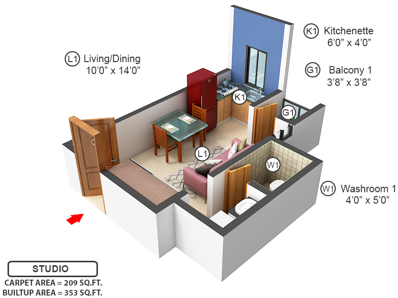 3DFloorPlan of Urbanrise Revolution One