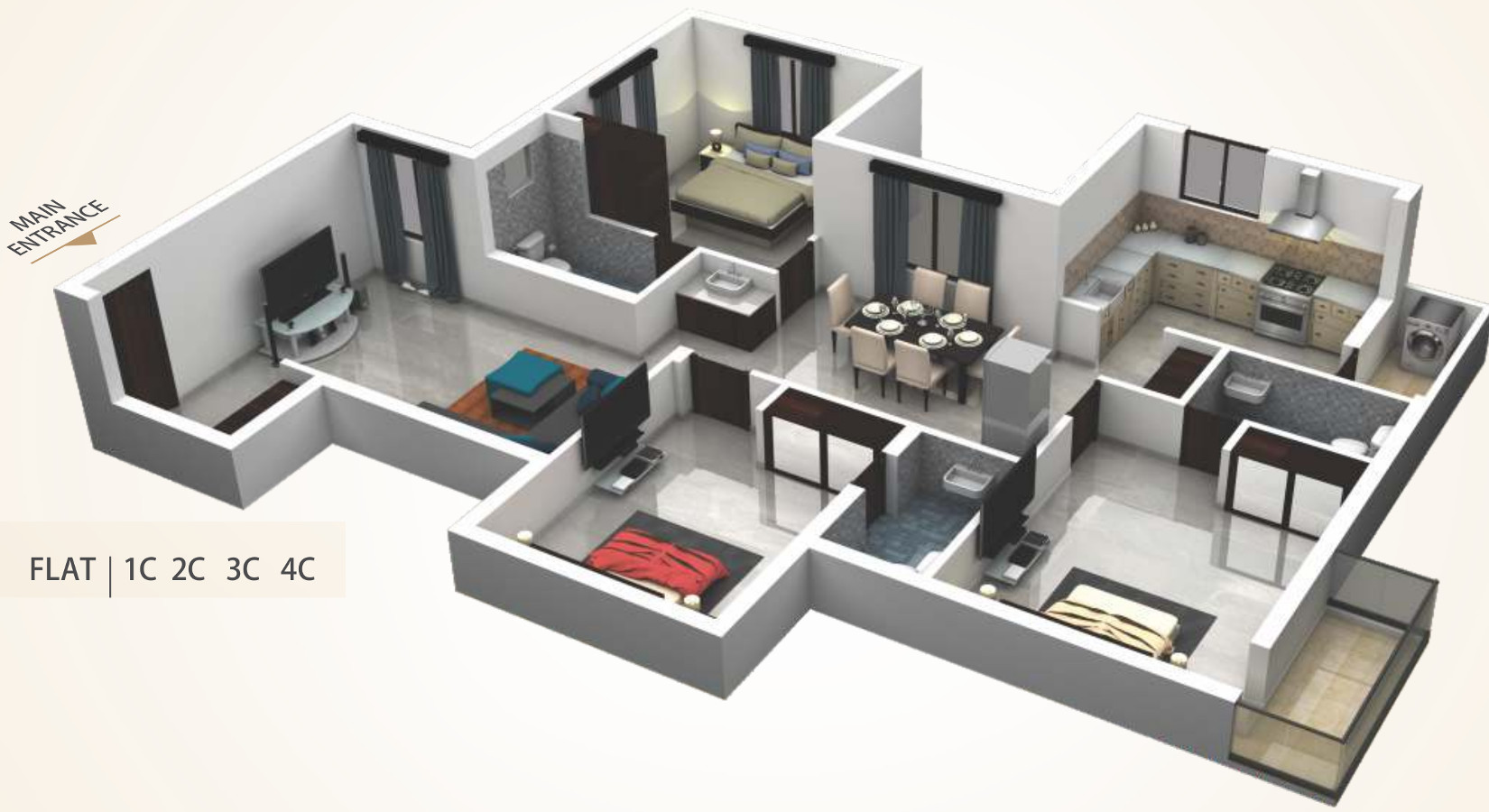 3DFloorPlan of Nu Tech Tech Athulyam