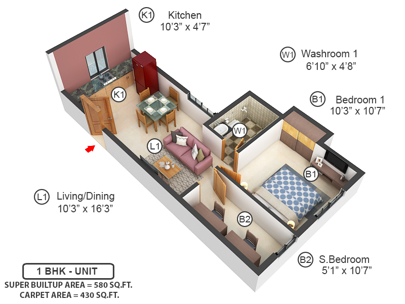 3DFloorPlan of Bren Northern Lights