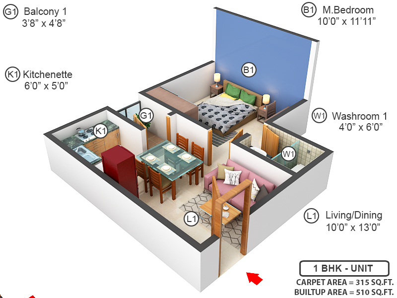 3DFloorPlan of Urbanrise Revolution One