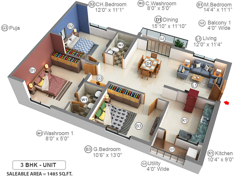 3DFloorPlan of Theme Vista