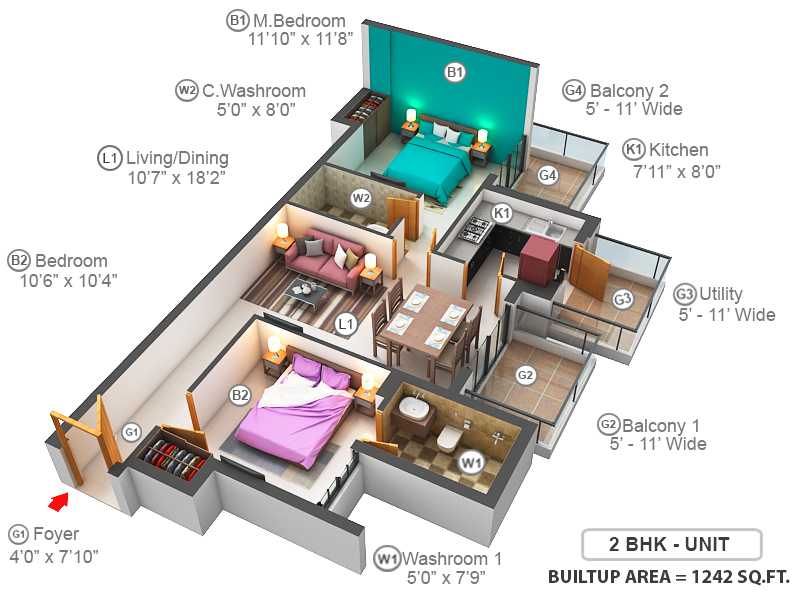 3DFloorPlan of M3M Natura