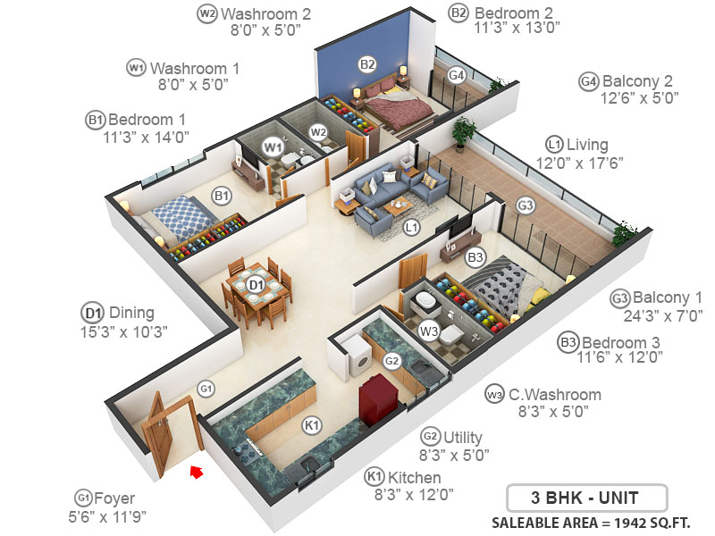 3DFloorPlan of Krish Eirianwen