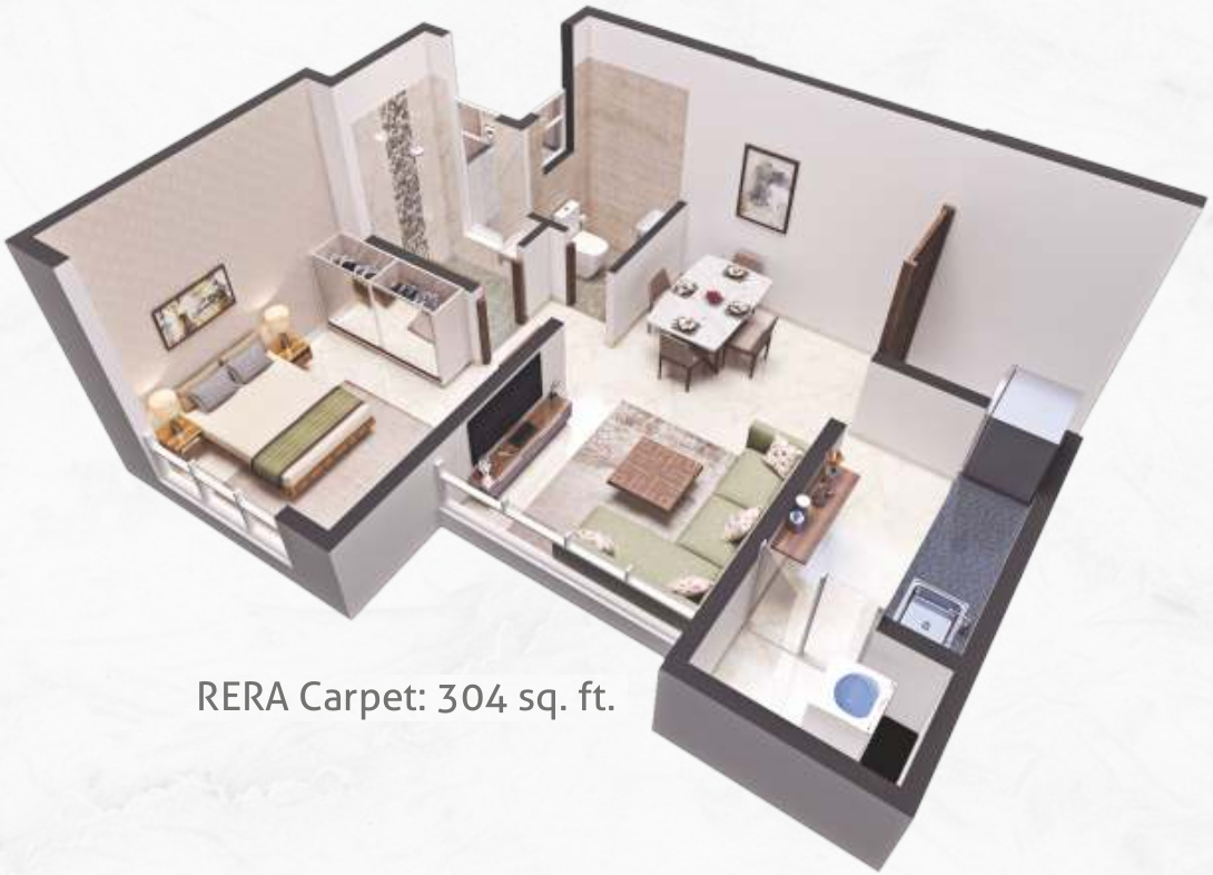 3DFloorPlan of Poddar Wondercity Phase I