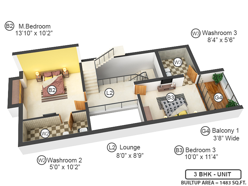 3DFloorPlan of Nirvana Phase 1