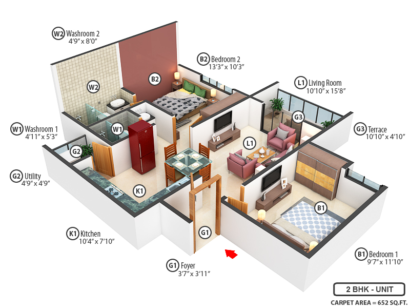 3DFloorPlan of Rohan Ananta Phase II