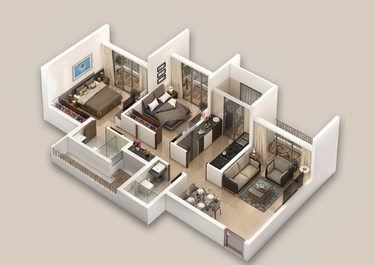3DFloorPlan of Regency Anantam Phase III