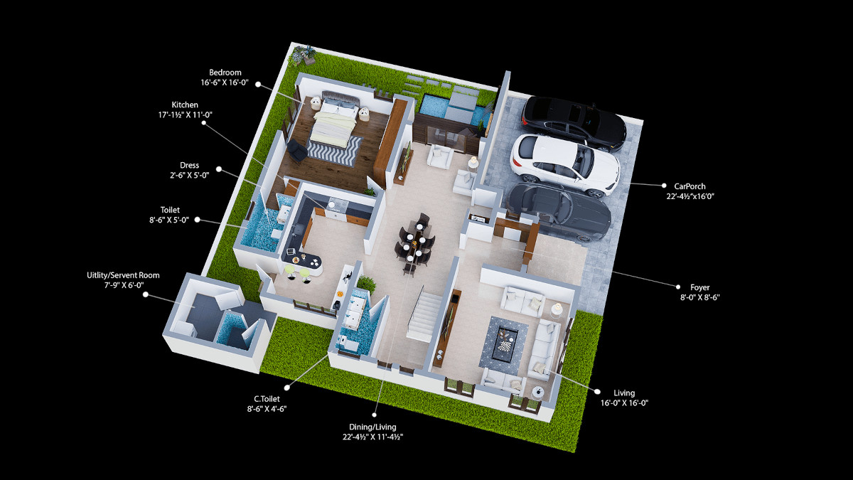 3DFloorPlan of Samridhi Luxerique
