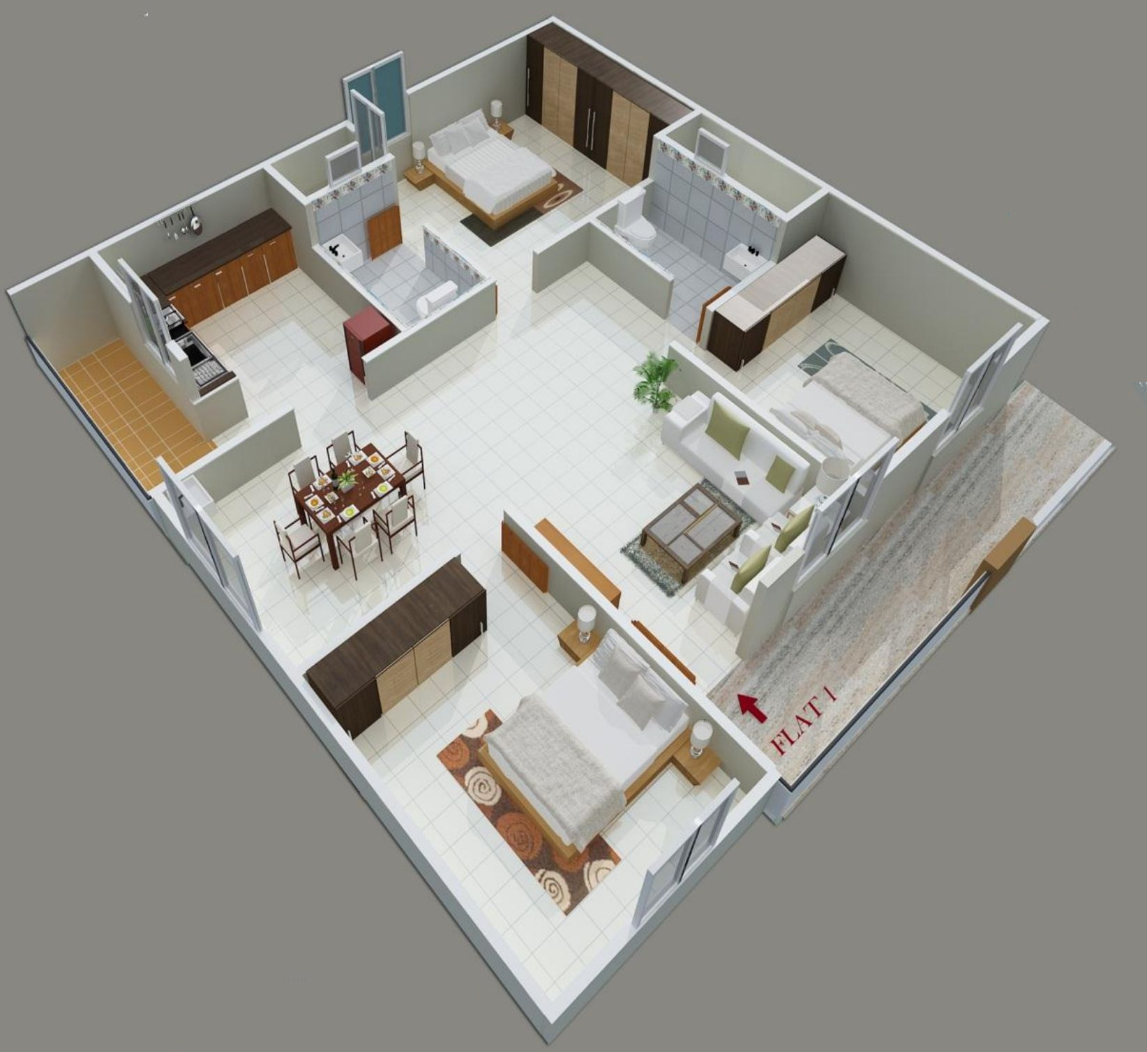 3DFloorPlan of R Mountrose Apartment