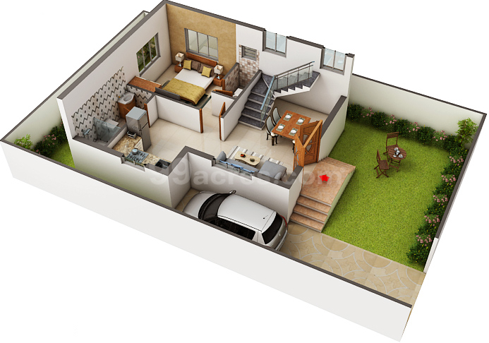 3DFloorPlan of Evanie Infrastructure Nature City Villa