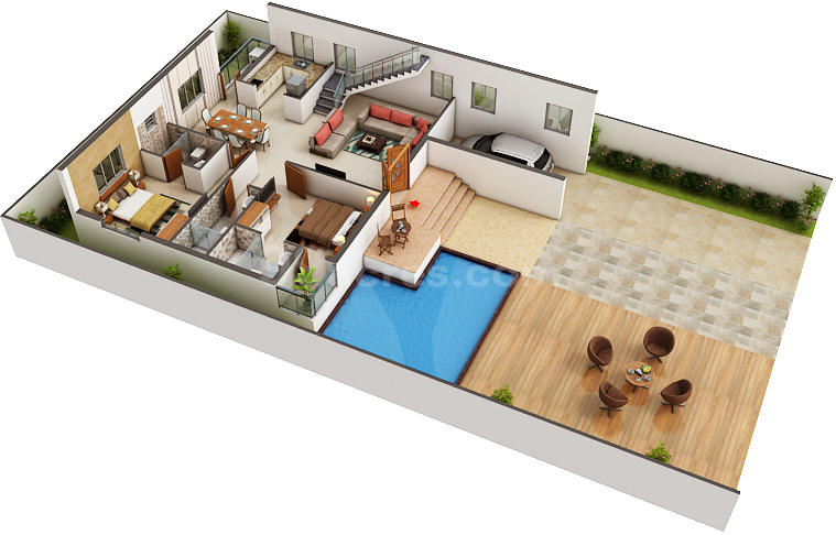 3DFloorPlan of Evanie Infrastructure Nature City Villa