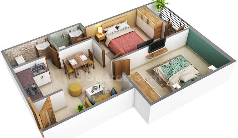 3DFloorPlan of Sarada Durga Enclave