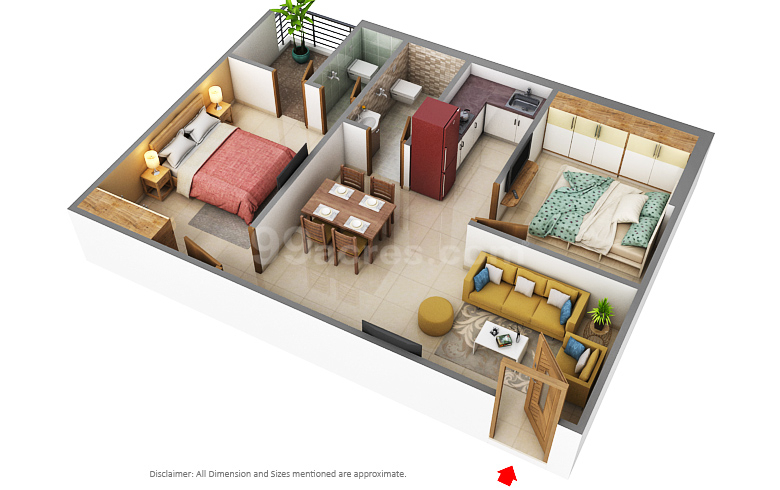 3DFloorPlan of Sarada Durga Enclave