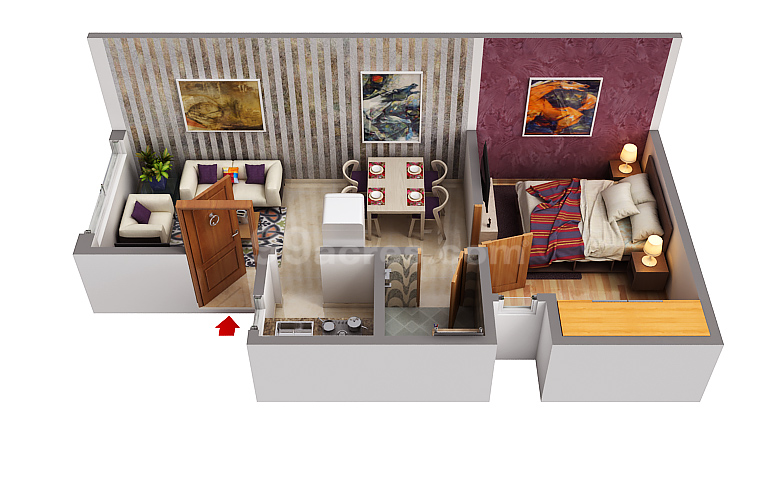 3DFloorPlan of VBPL Vardah Awas Yojana