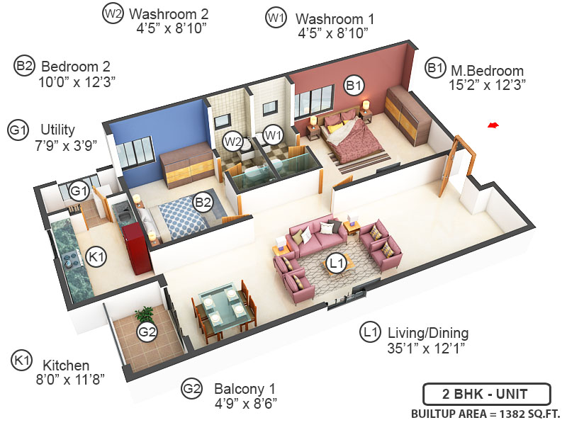 3DFloorPlan of Indis PBEL City Tower N Ruby