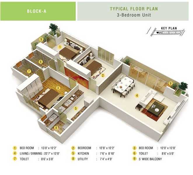 3DFloorPlan of Vishwapriya Vertical Garden