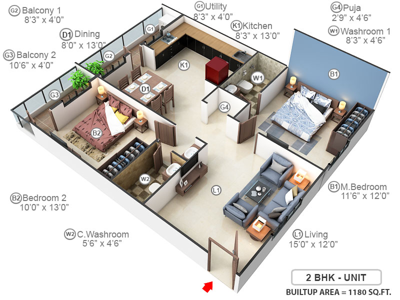 3DFloorPlan of Surya Spaces