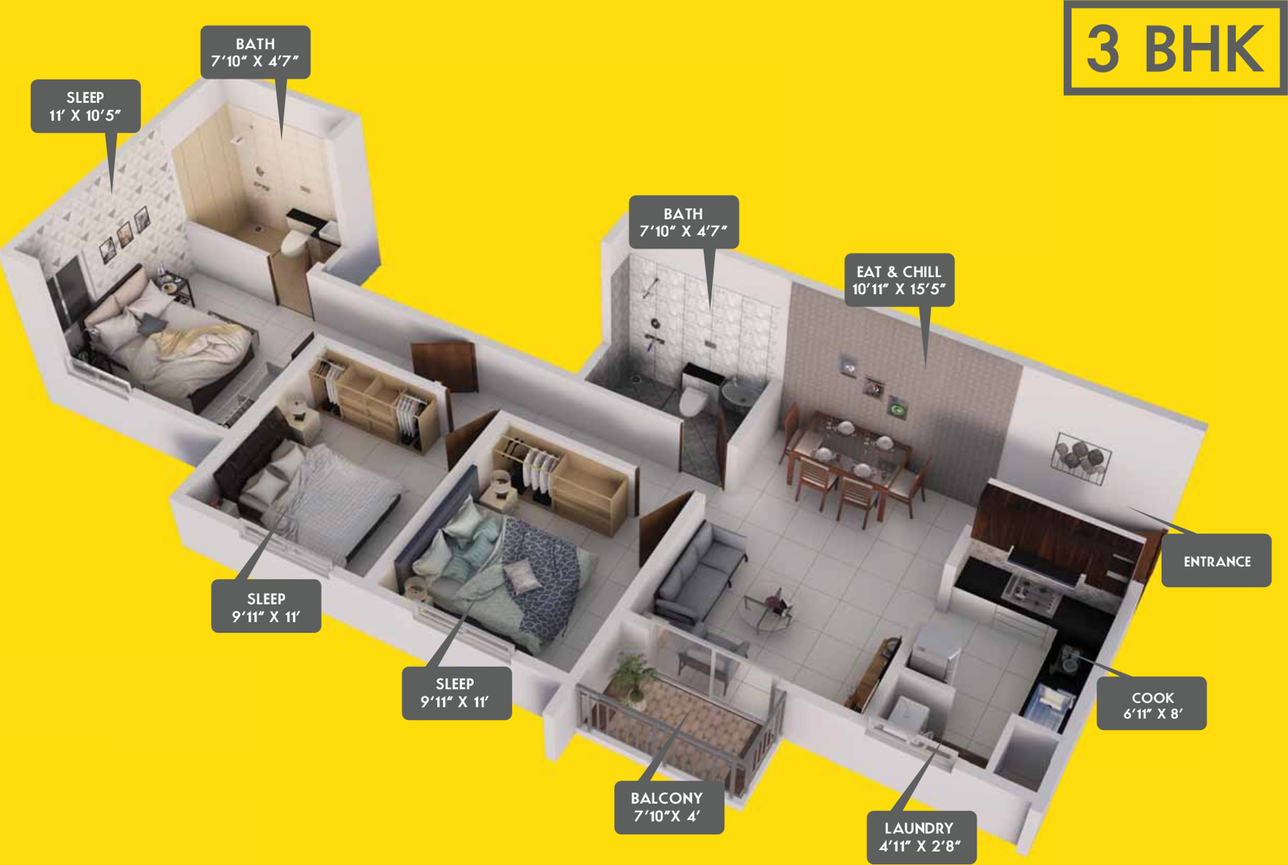 3DFloorPlan of Provident MYHOMEMYLIFE