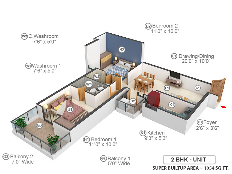 3DFloorPlan of SG Shikhar Height
