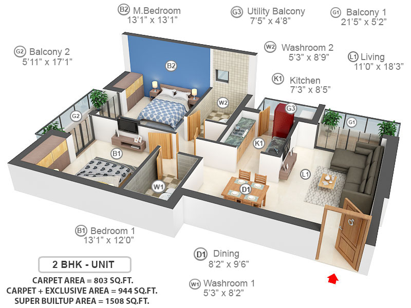 3DFloorPlan of Emaar Digi Homes