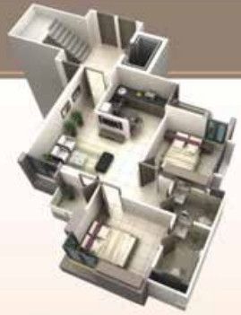 3DFloorPlan of Shree Mahalaxmi Wisteria Heights