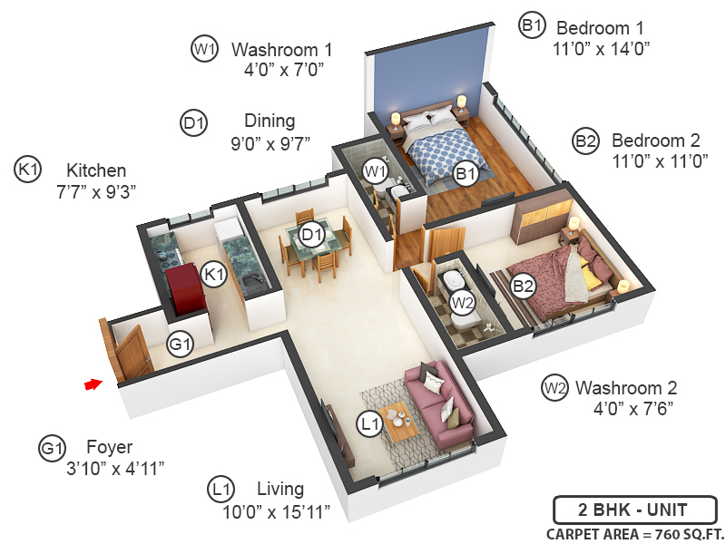 3DFloorPlan of Kamla Jainson