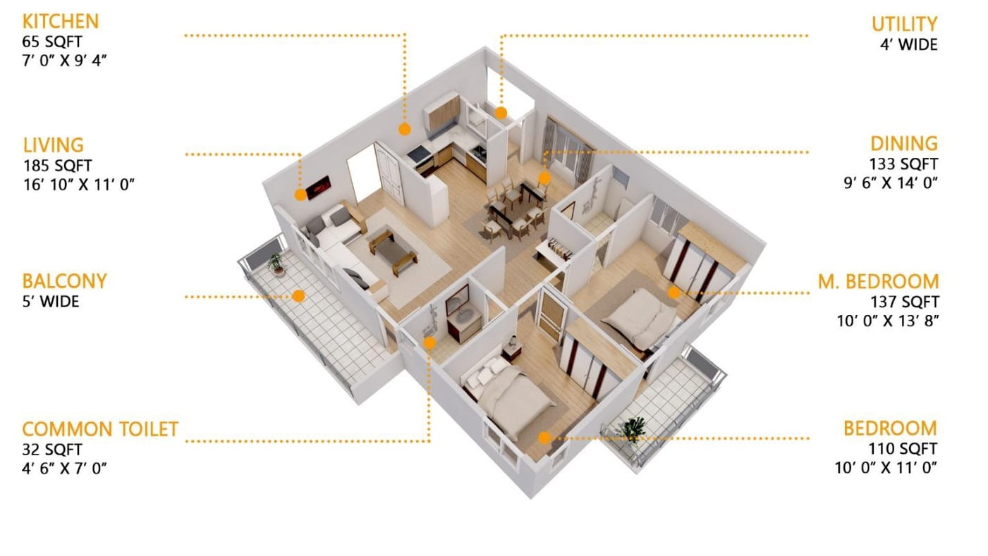 3DFloorPlan of Mystic Nest