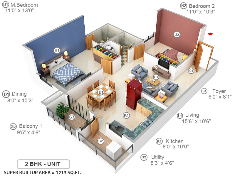 3DFloorPlan of Poorvi Champions Height