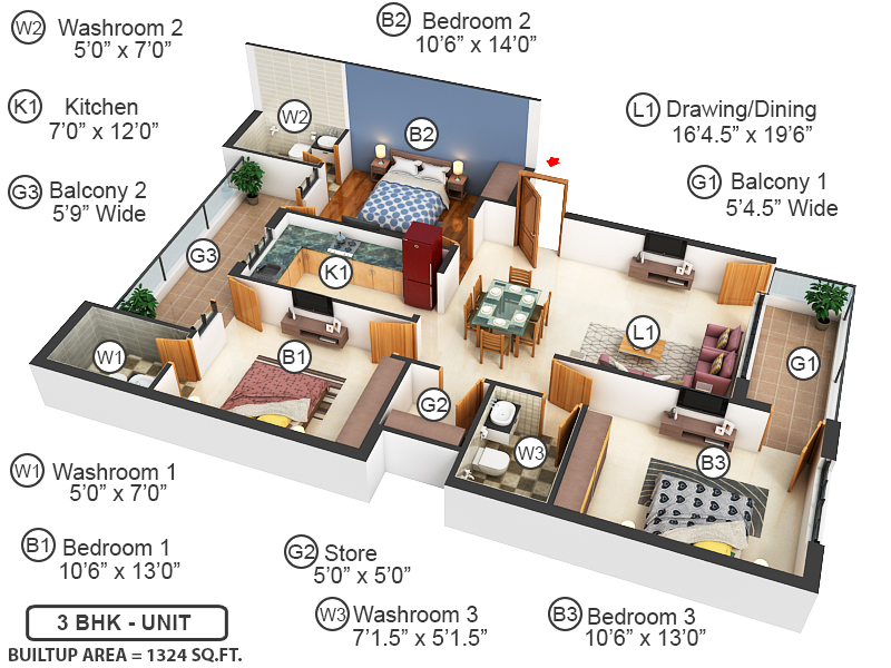 3DFloorPlan of SBP Elite Homes
