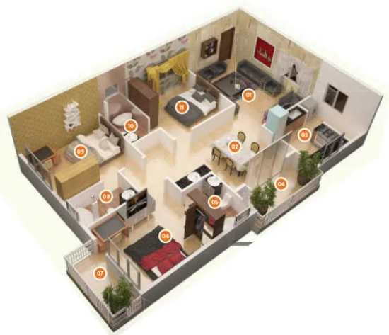 3DFloorPlan of SSVR Crescent