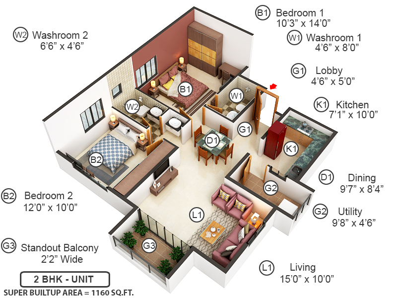 3DFloorPlan of Voora Oceans 27