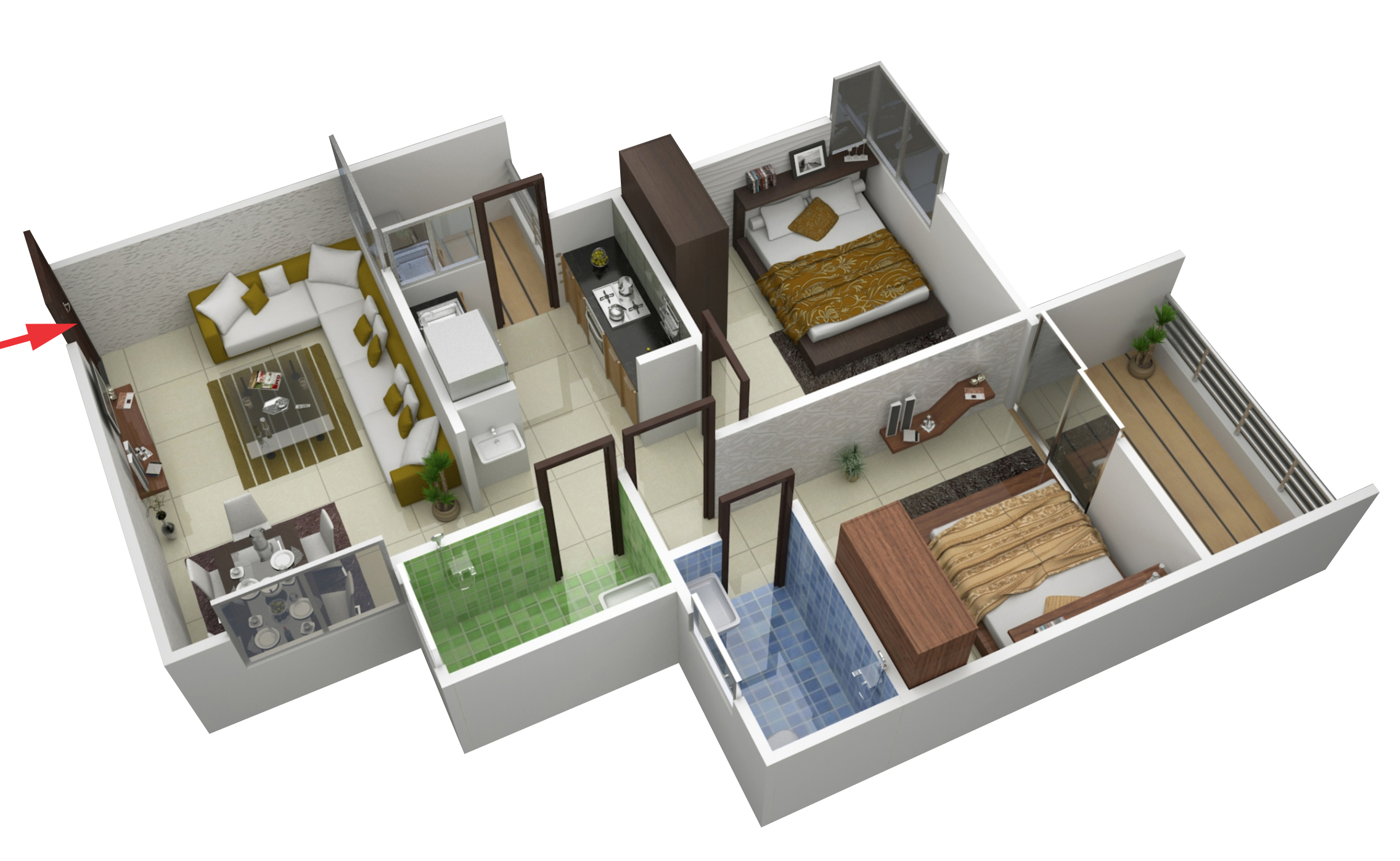 3DFloorPlan of Laabham Residency Phase 1