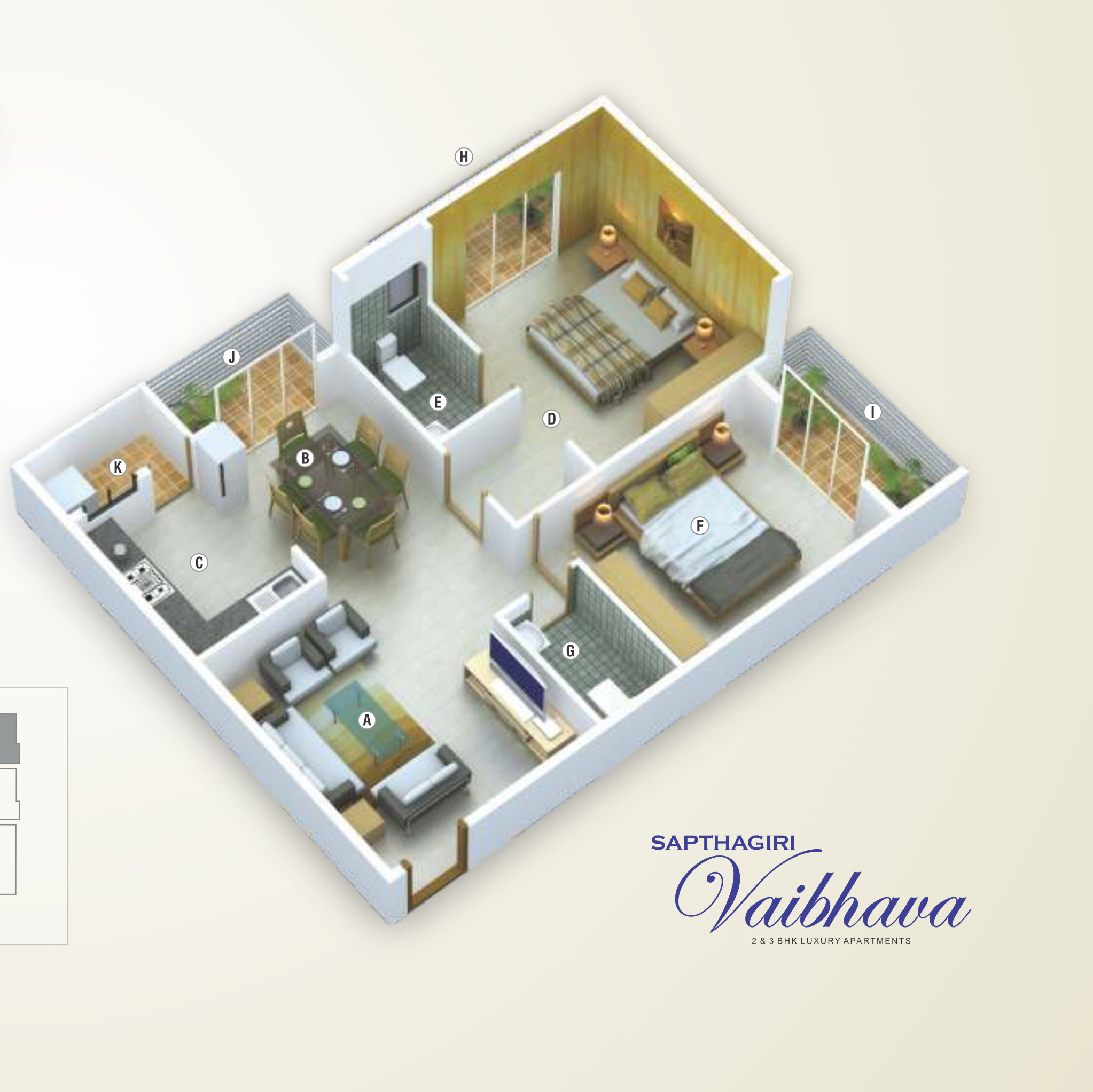 3DFloorPlan of Sapthagiri Vaibhava