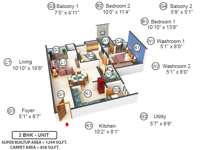 3DFloorPlan of Vajram Newtown