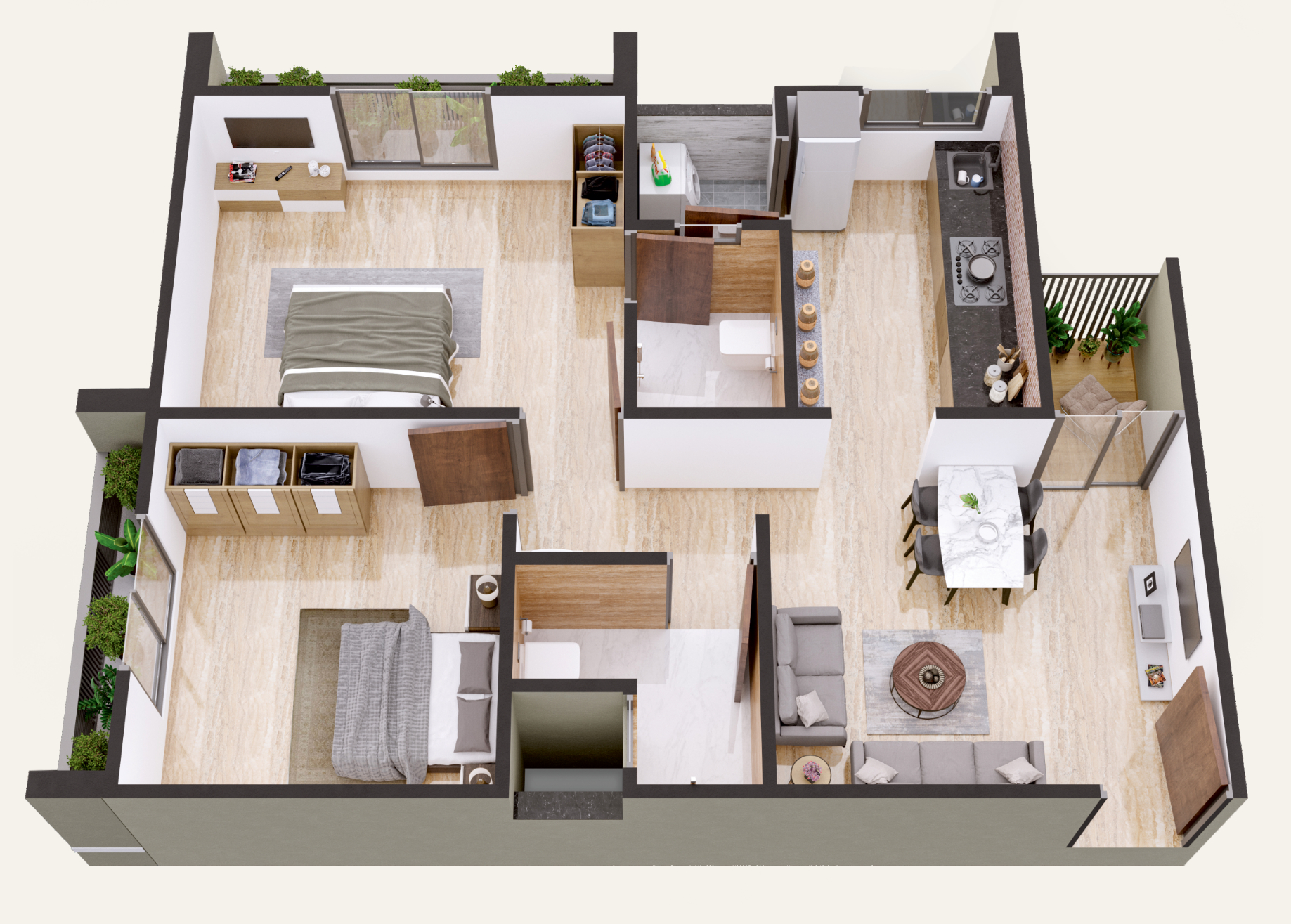 3DFloorPlan of Shree Hari Green