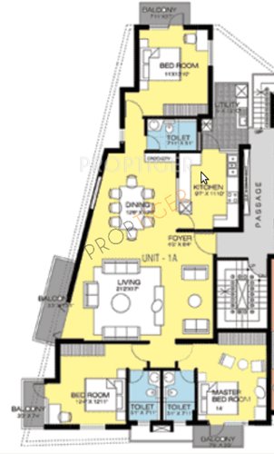 Bearys Acacia Lake View (3BHK+3T (1,985 sq ft) 1985 sq ft)