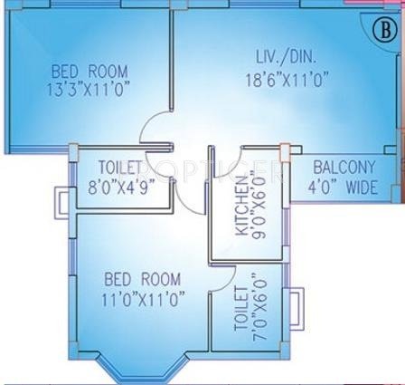 RDB Regent Ganga (2BHK+2T (961 sq ft) 961 sq ft)