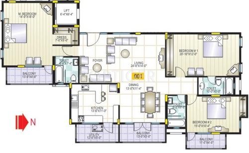 Goni Fairfield (3BHK+3T (2,670 sq ft) 2670 sq ft)