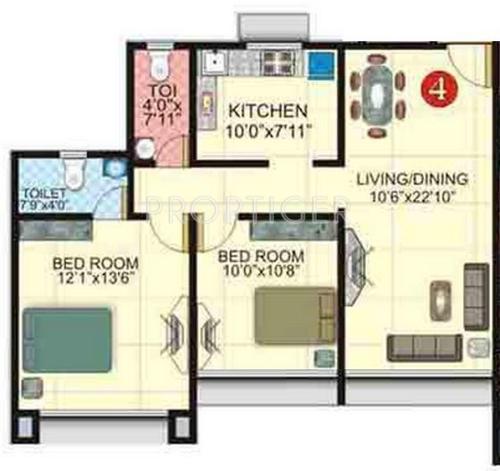 Gemstar Nazarene Apartments (2BHK+2T (1,260 sq ft) 1260 sq ft)