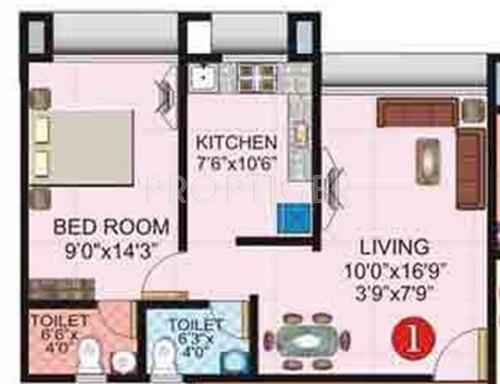 Gemstar Nazarene Apartments (1BHK+2T (620 sq ft) 620 sq ft)