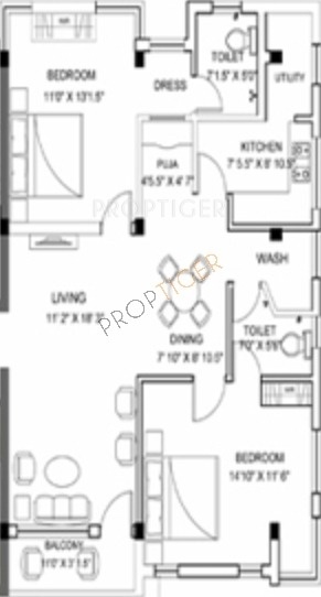 Terraspace Ekaswaroopa (2BHK+2T (1,210 sq ft) 1210 sq ft)