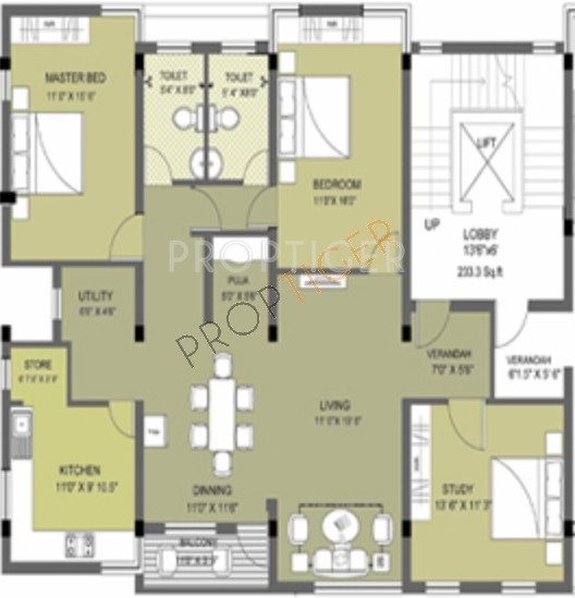 Terraspace Ekaswaroopa (3BHK+3T (1,722 sq ft) 1722 sq ft)