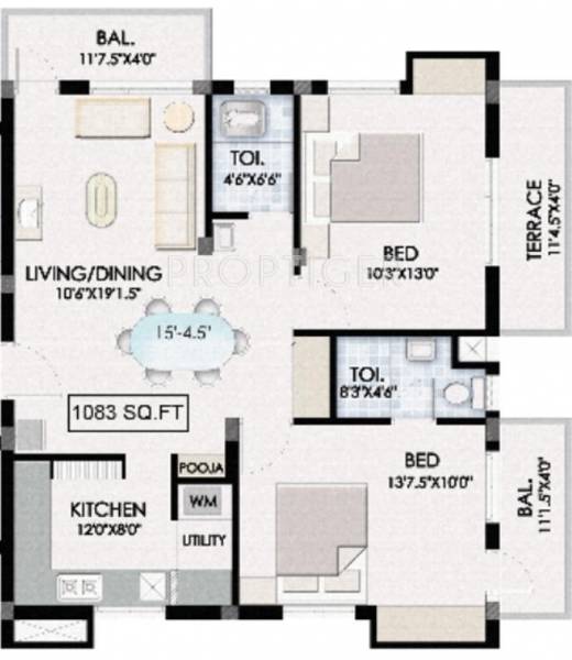 Navin Rajamani (2BHK+2T (1,083 sq ft) 1083 sq ft)