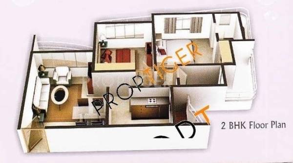 Reputed Builder Nida Amisha Floor Plan (2BHK+2T)